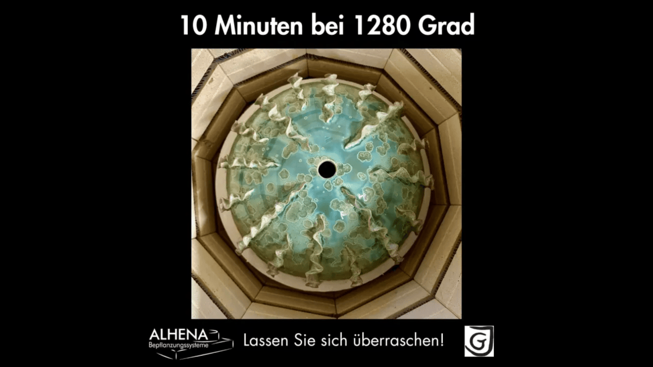 10 Minuten bei 1280° Grad Celsius